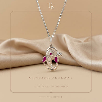 Divine Ganesha Pendant in 925 Sterling Silver For Men & Women