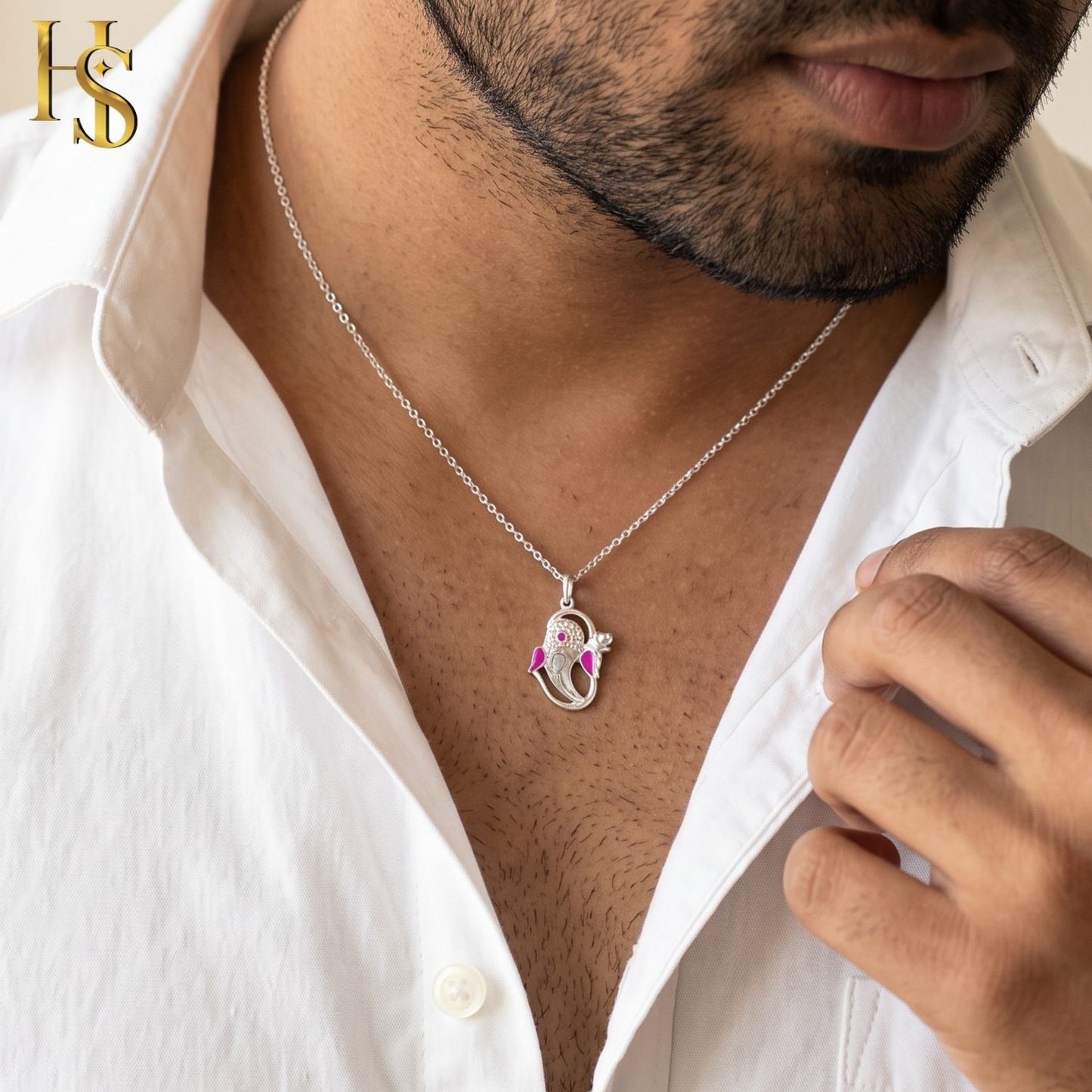 Divine Ganesha Pendant in 925 Sterling Silver For Men & Women