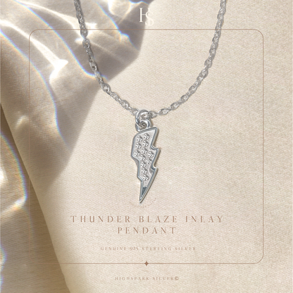 Lightning Bolt Pendant & Chain in 925 Sterling Silver for Women With Diamond like Brilliance Zirconia