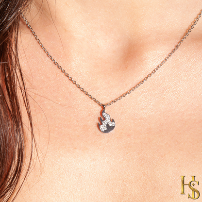 Flame Charm Pendant & Chain in 925 Sterling Silver for Women With Diamond like Brilliance Zirconia