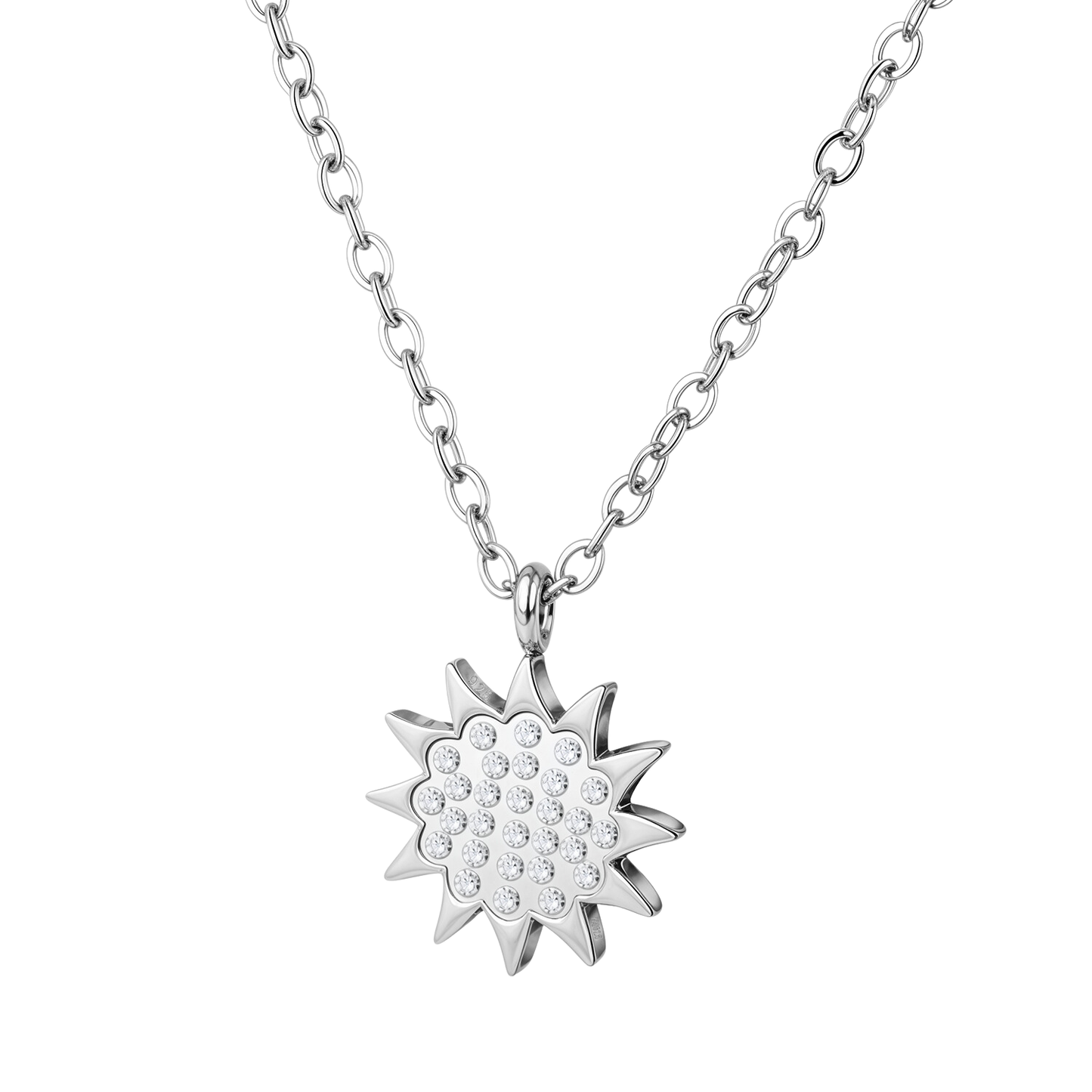 Radiant Sun Pendant & Chain in 925 Sterling Silver for Women With Diamond like Brilliance Zirconia