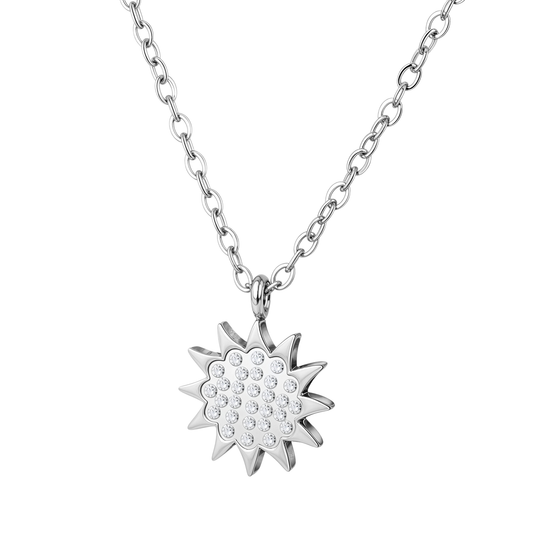 Radiant Sun Pendant & Chain in 925 Sterling Silver for Women With Diamond like Brilliance Zirconia