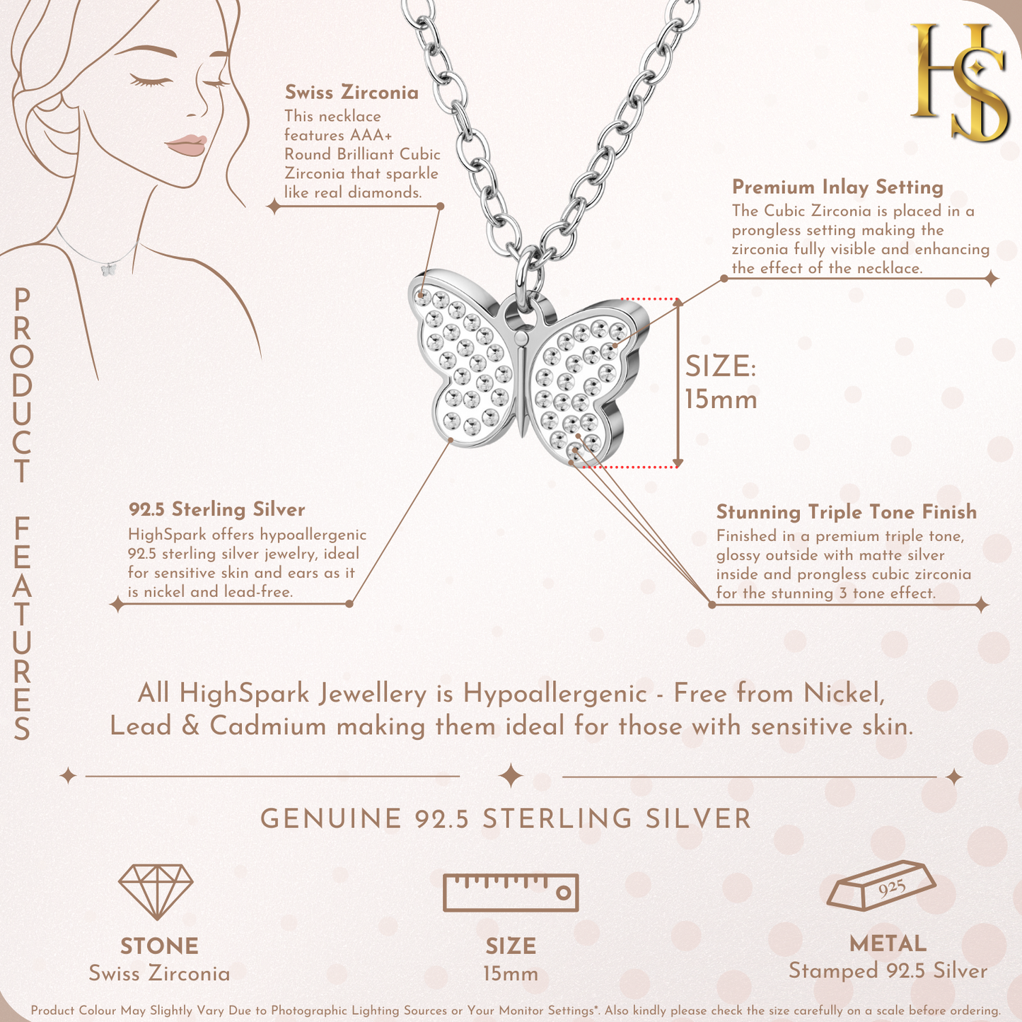 Bewildering Butterfly Pendant & Chain in 925 Sterling Silver for Women With Diamond like Brilliance Zirconia