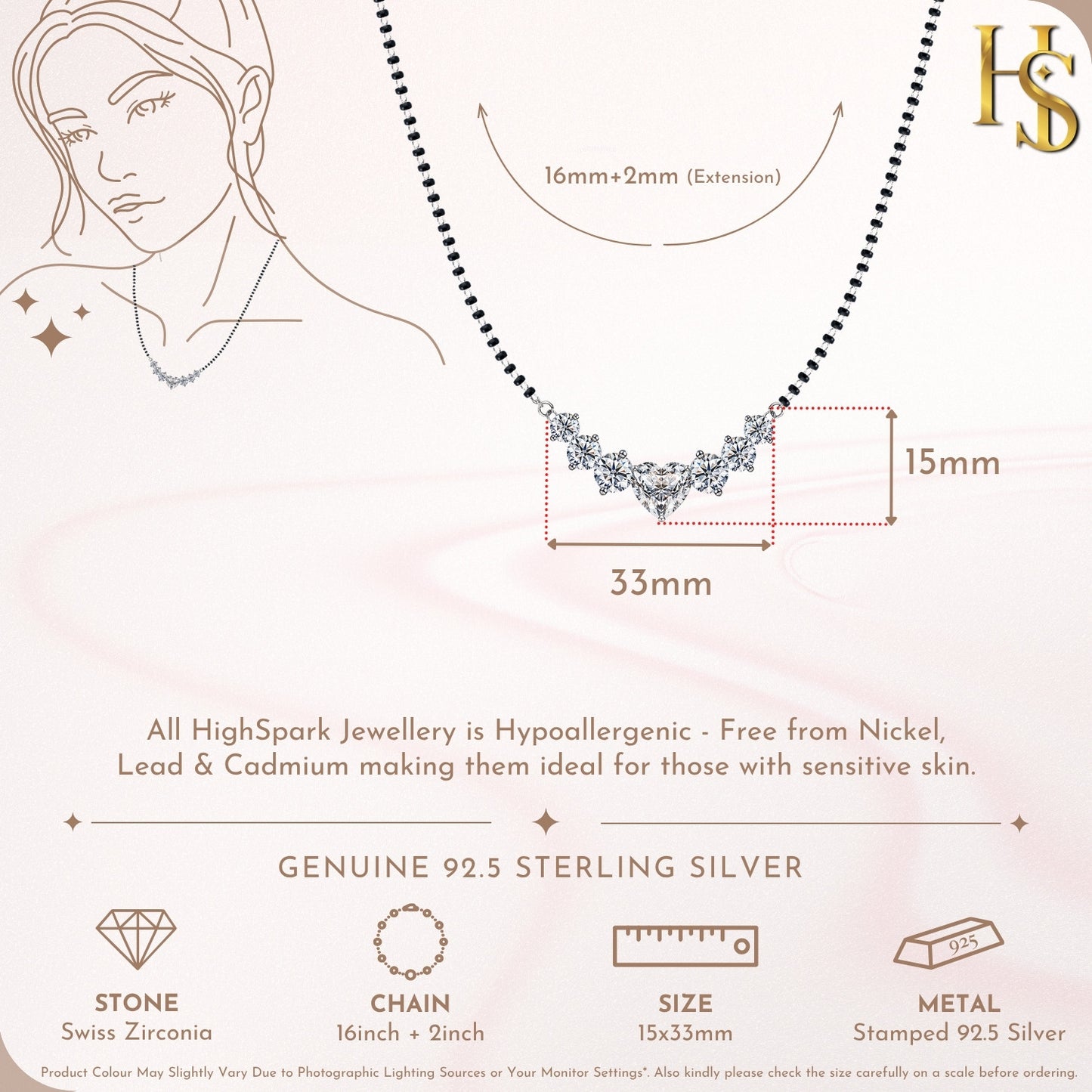 Hearty Constellation Mangalsutra Necklace in 925 Sterling Silver For Women