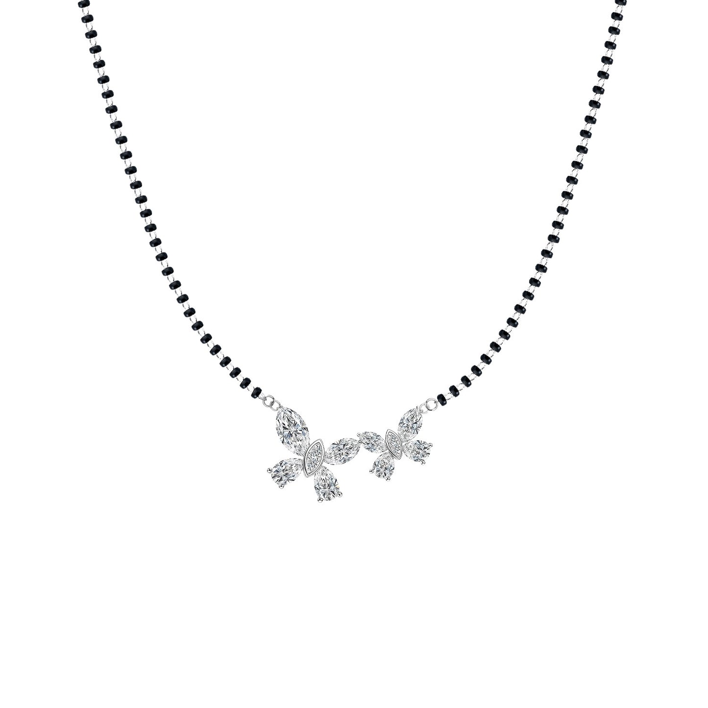 Whispers Butterfly Mangalsutra Necklace in 925 Sterling Silver For Women