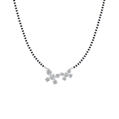 Whispers Butterfly Mangalsutra Necklace in 925 Sterling Silver For Women