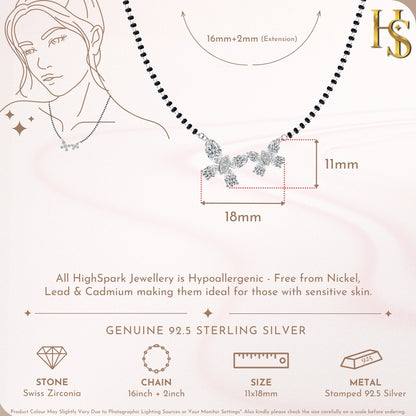 Whispers Butterfly Mangalsutra Necklace in 925 Sterling Silver For Women