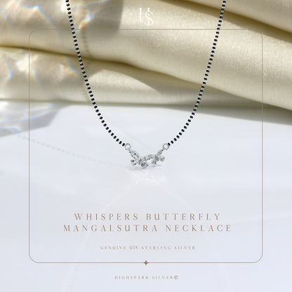 Whispers Butterfly Mangalsutra Necklace in 925 Sterling Silver For Women