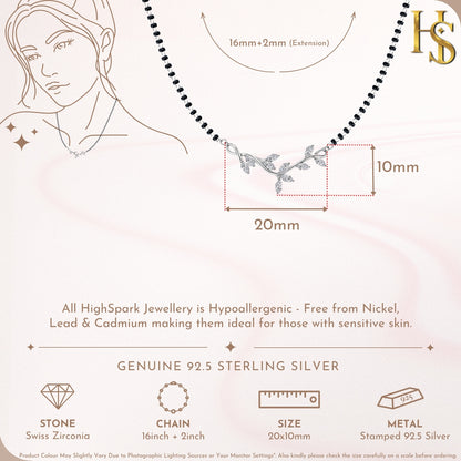 Trailing Wines Mangalsutra Necklace in 925 Sterling Silver For Women