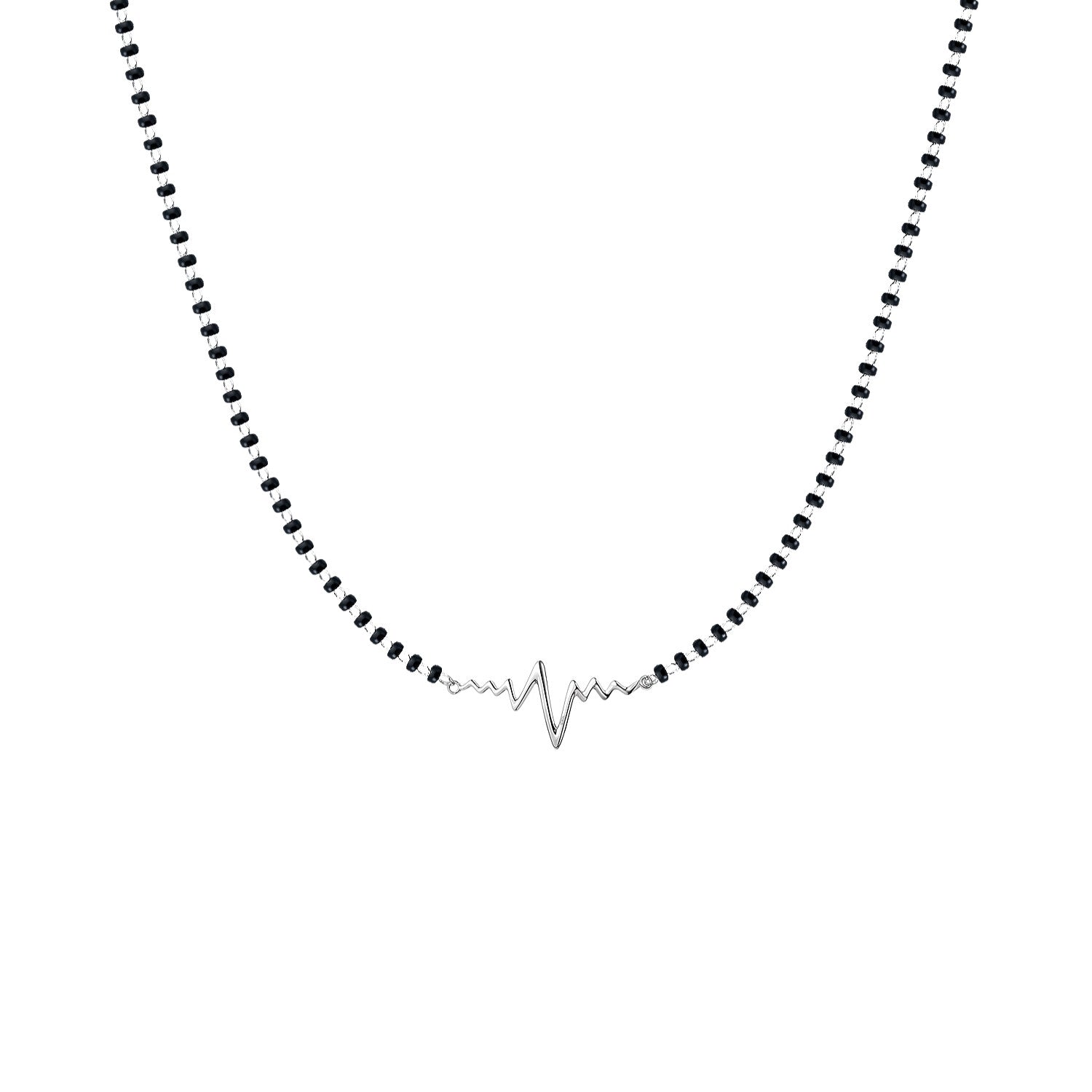 RILY ハートキリング Lifeline Heart Beat Mangalsutra Necklace in 925 Sterling Silver