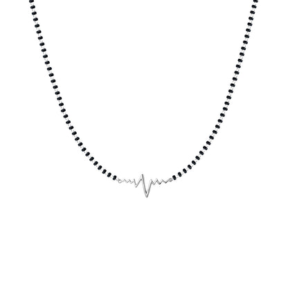 Lifeline Heart Beat Mangalsutra Necklace in 925 Sterling Silver For Women