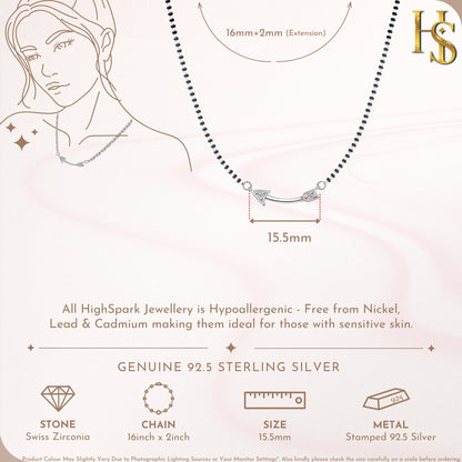 Cupids Arrow Mangalsutra Necklace in 925 Sterling Silver For Women