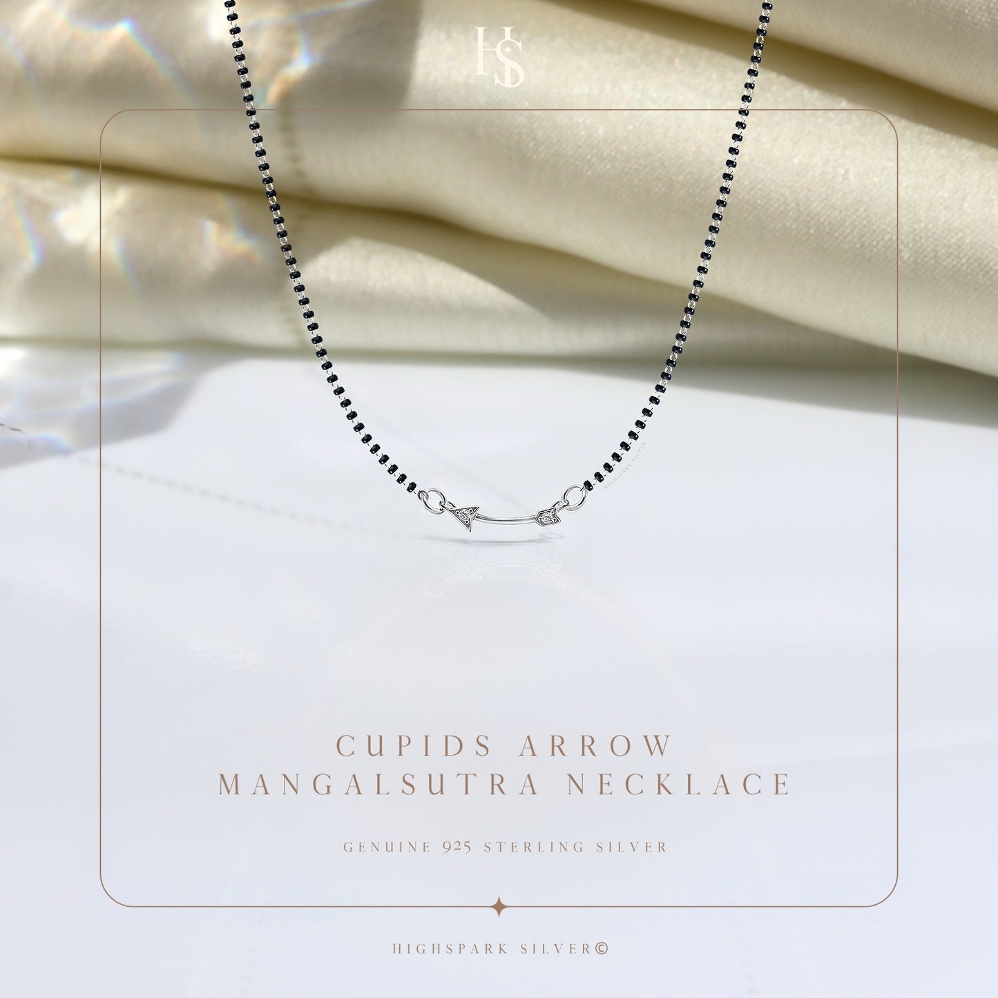 Cupids Arrow Mangalsutra Necklace in 925 Sterling Silver For Women