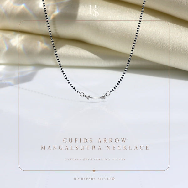 Cupids Arrow Mangalsutra Necklace in 925 Sterling Silver For Women
