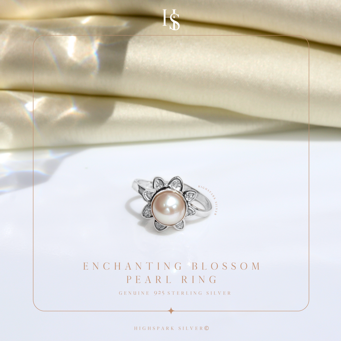 Enchanting Blossom Pearl Ring in 925 Sterling Silver for Women