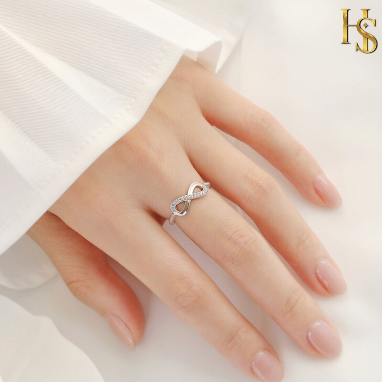 Limitless Infinity Ring in 92.5 Sterling Silver with Diamond like Brilliance Zirconia