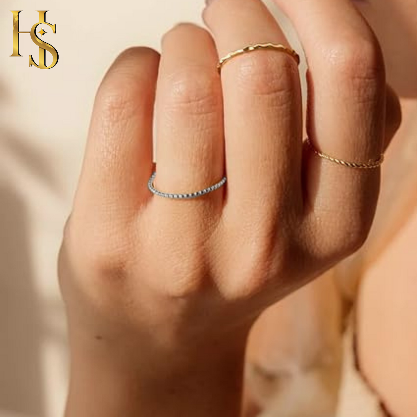 Dainty Beaded Ring in 92.5 Sterling Silver For Women