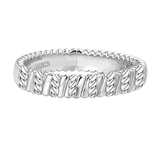 Elegant Textured Ring in 92.5 Sterling Silver For Women