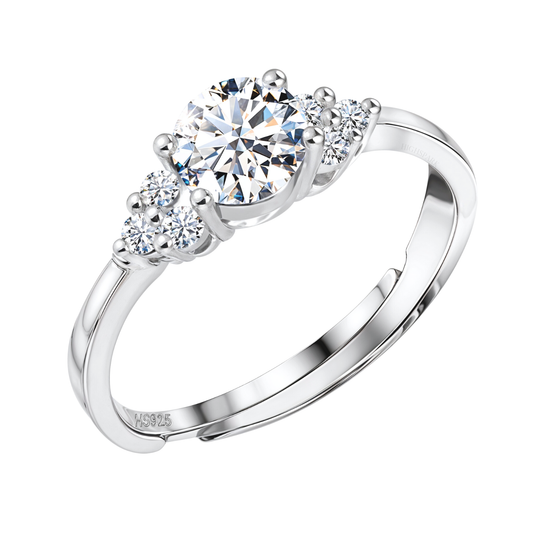 Starry Solitaire Ring in 92.5 Sterling Silver With Diamond like Brilliance Zirconia