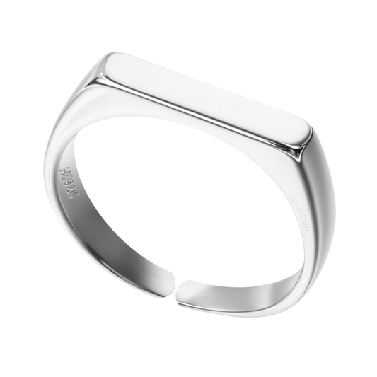 Signet Band Ring in 92.5 Sterling Silver for Women