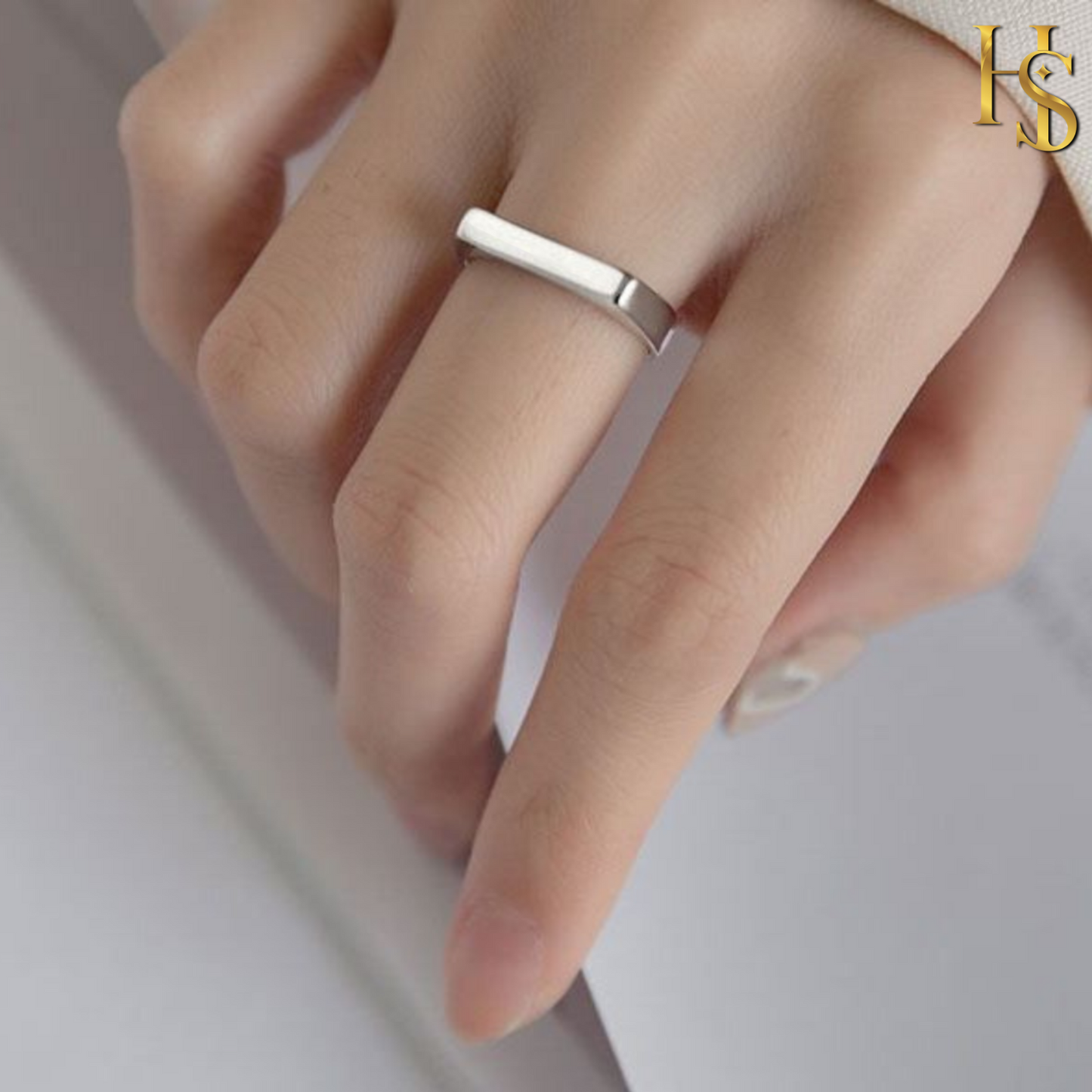 Signet Band Ring in 92.5 Sterling Silver for Women