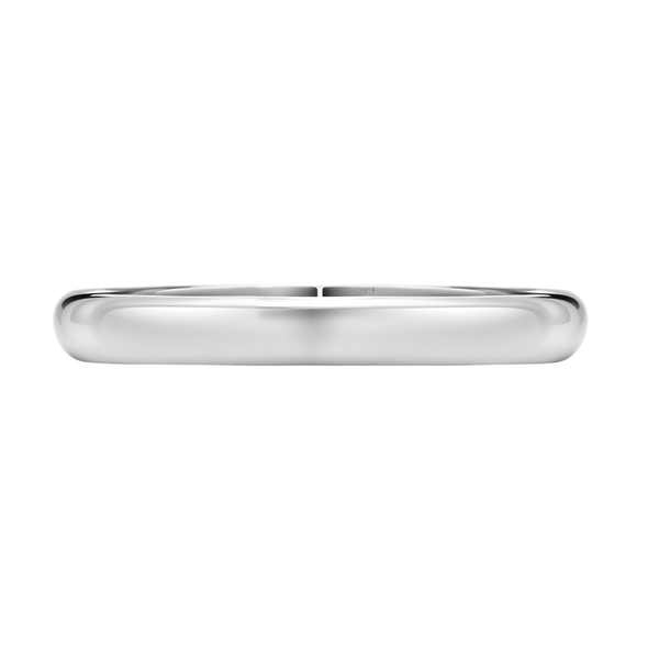 A classic band ring with a rounded profile, crafted in polished sterling silver and shown on a white background.