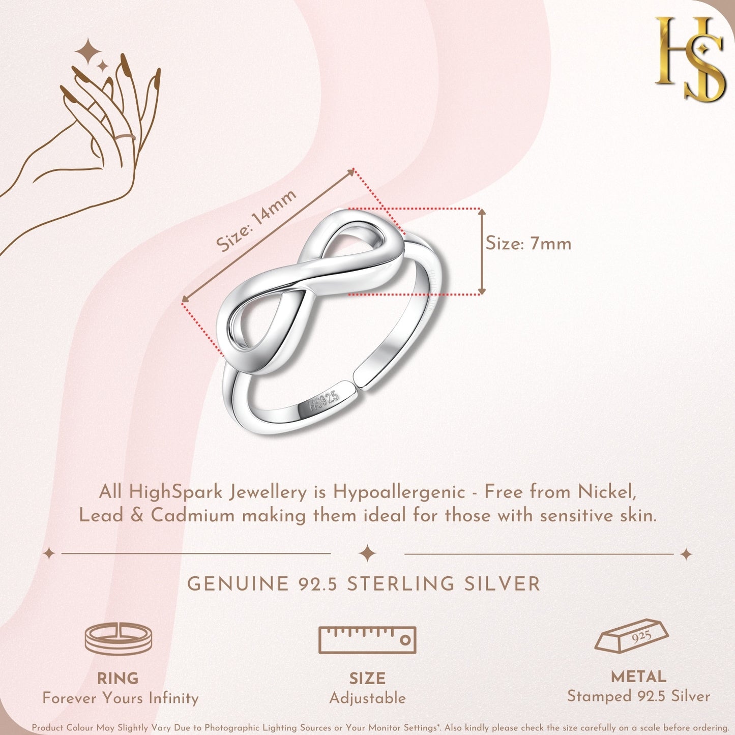 Solitaire Adjustable Ring 'Sparkling Martini' for women in 92.5 Silver