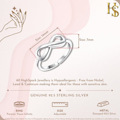 Solitaire Adjustable Ring 'Sparkling Martini' for women in 92.5 Silver