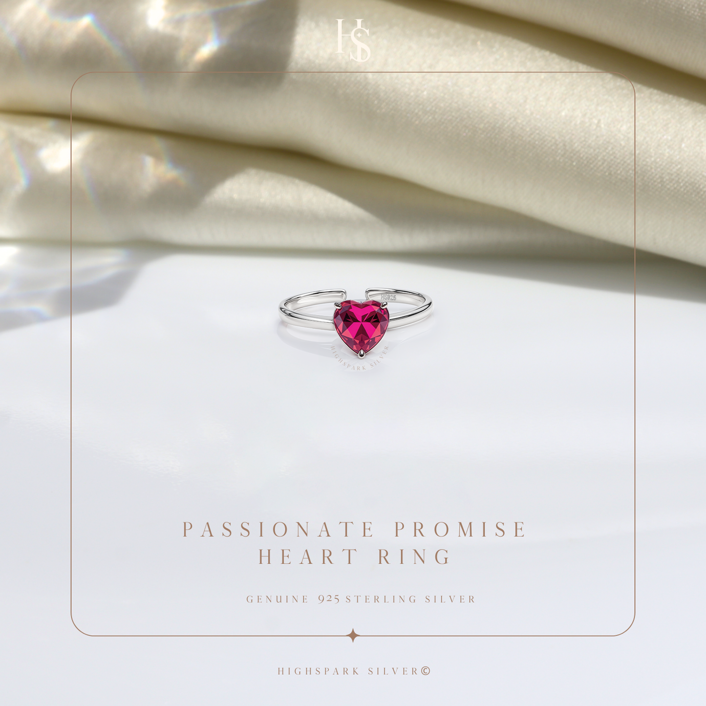 Passionate Promise Heart Ring in 925 Sterling Silver for Women