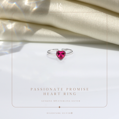 Passionate Promise Heart Ring in 925 Sterling Silver for Women