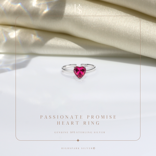 Passionate Promise Heart Ring in 925 Sterling Silver for Women