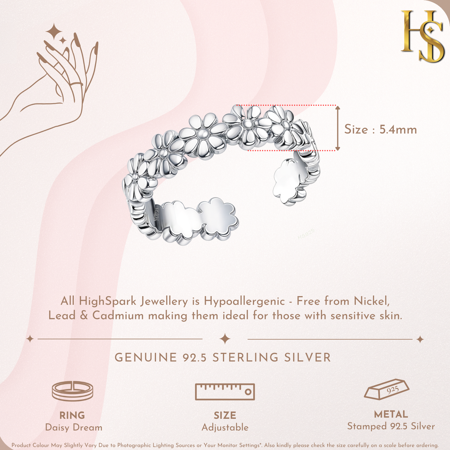 Daisy Dream Ring in 925 Sterling Silver for Women