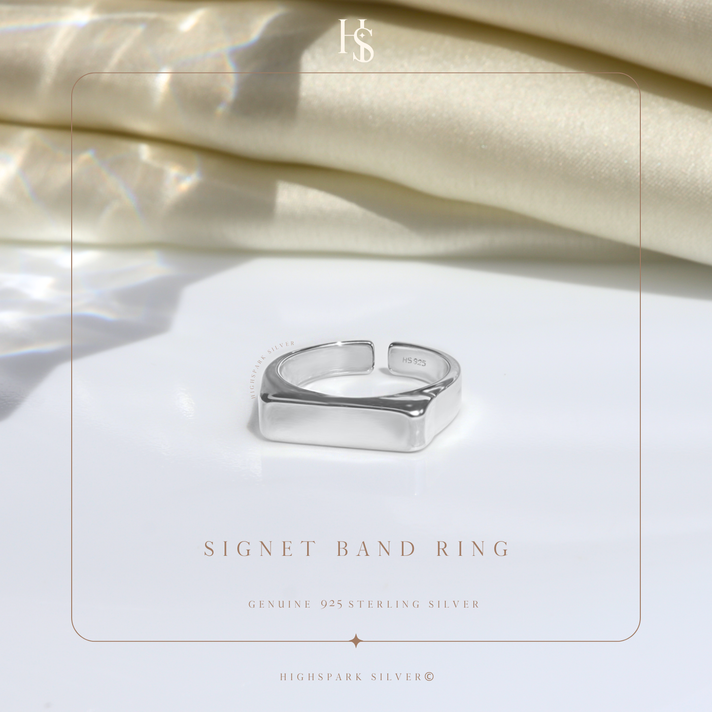 Signet Band Ring in 92.5 Sterling Silver For Men