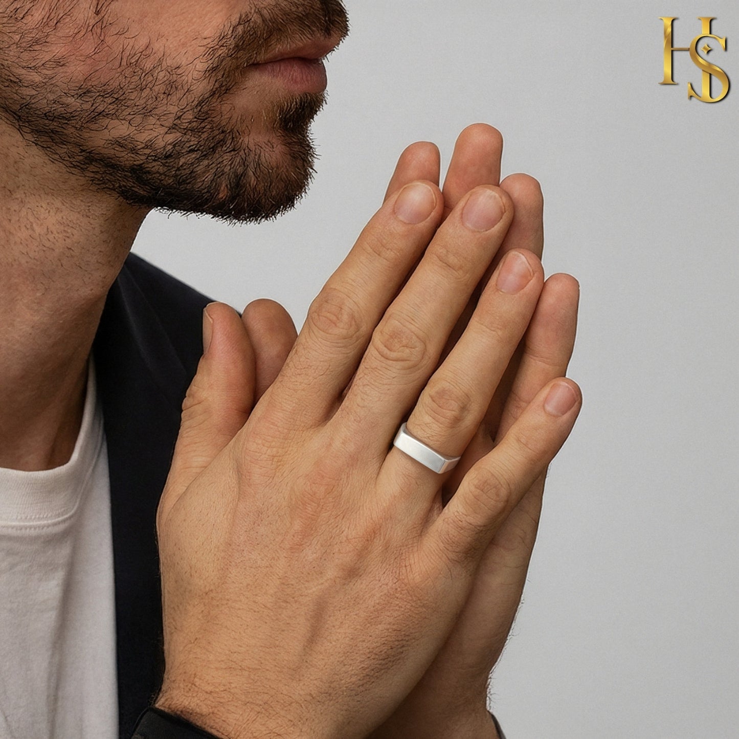 Signet Band Ring in 92.5 Sterling Silver For Men