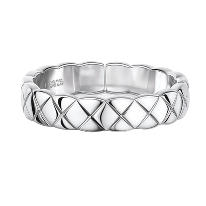 Criss Cross Patterned Ring in 92.5 Sterling Silver For Men