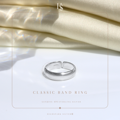 Classic Band Ring in 92.5 Sterling Silver for Men