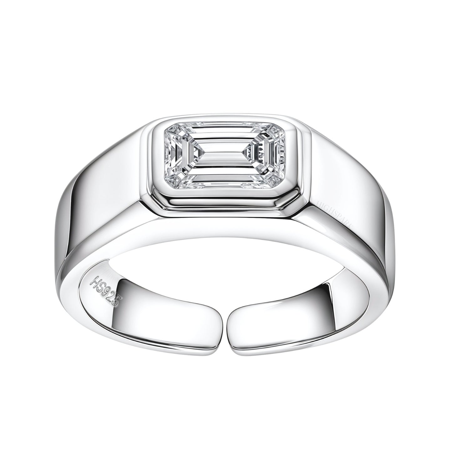 Square Perfection Ring in 92.5 Sterling Silver With Diamond like Brilliance Zirconia