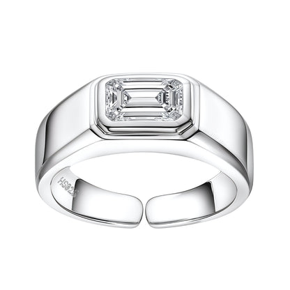Square Perfection Ring in 92.5 Sterling Silver With Diamond like Brilliance Zirconia