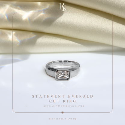 Square Perfection Ring in 92.5 Sterling Silver With Diamond like Brilliance Zirconia