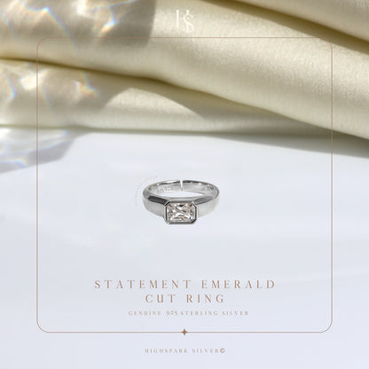 Square Perfection Ring in 92.5 Sterling Silver With Diamond like Brilliance Zirconia