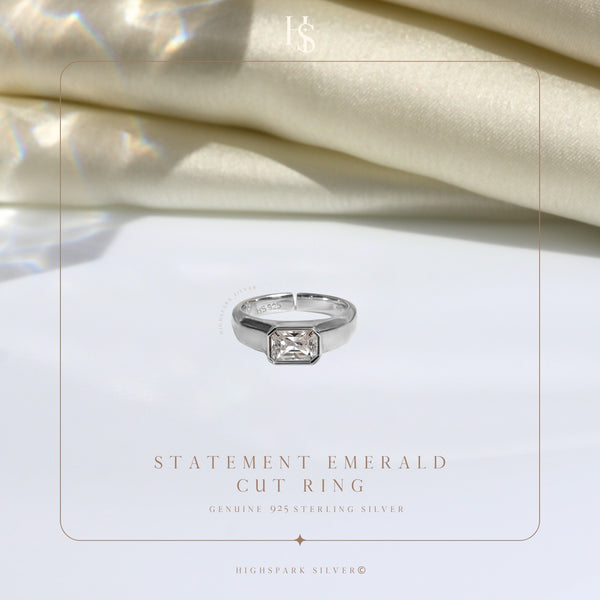 Square Perfection Ring in 92.5 Sterling Silver With Diamond like Brilliance Zirconia