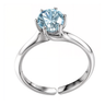 Aquamarine Ring | Martini Solitaire Adjustable 925 Sterling Silver