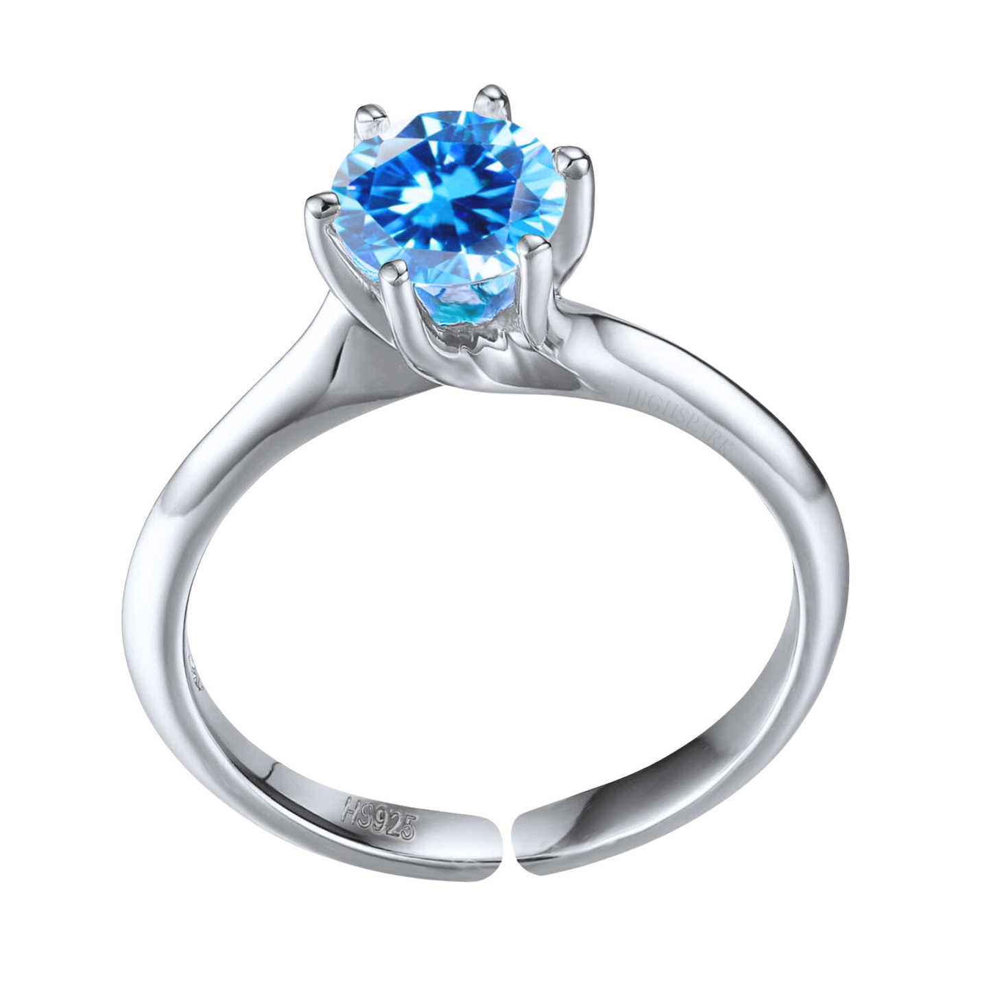 Sparkling Martini Solitaire Ring in 92.5 Sterling Silver Embellished With Sapphire Zirconia