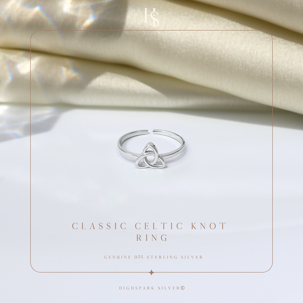 Classic Celtic Knot Ring in 925 Sterling Silver for Women