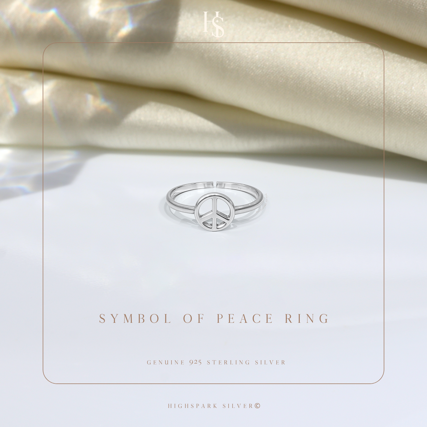 Symbol of Peace Ring in 925 Sterling Silver for Women
