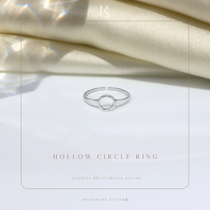 Hollow Circle Ring in 925 Sterling Silver for Women