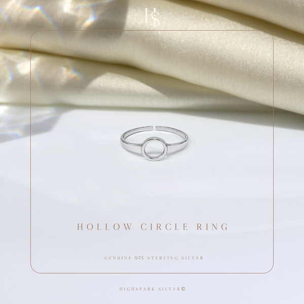 Hollow Circle Ring in 925 Sterling Silver for Women