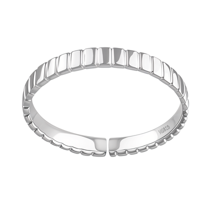 Simple Textured Band Ring in 925 Sterling Silver for Women