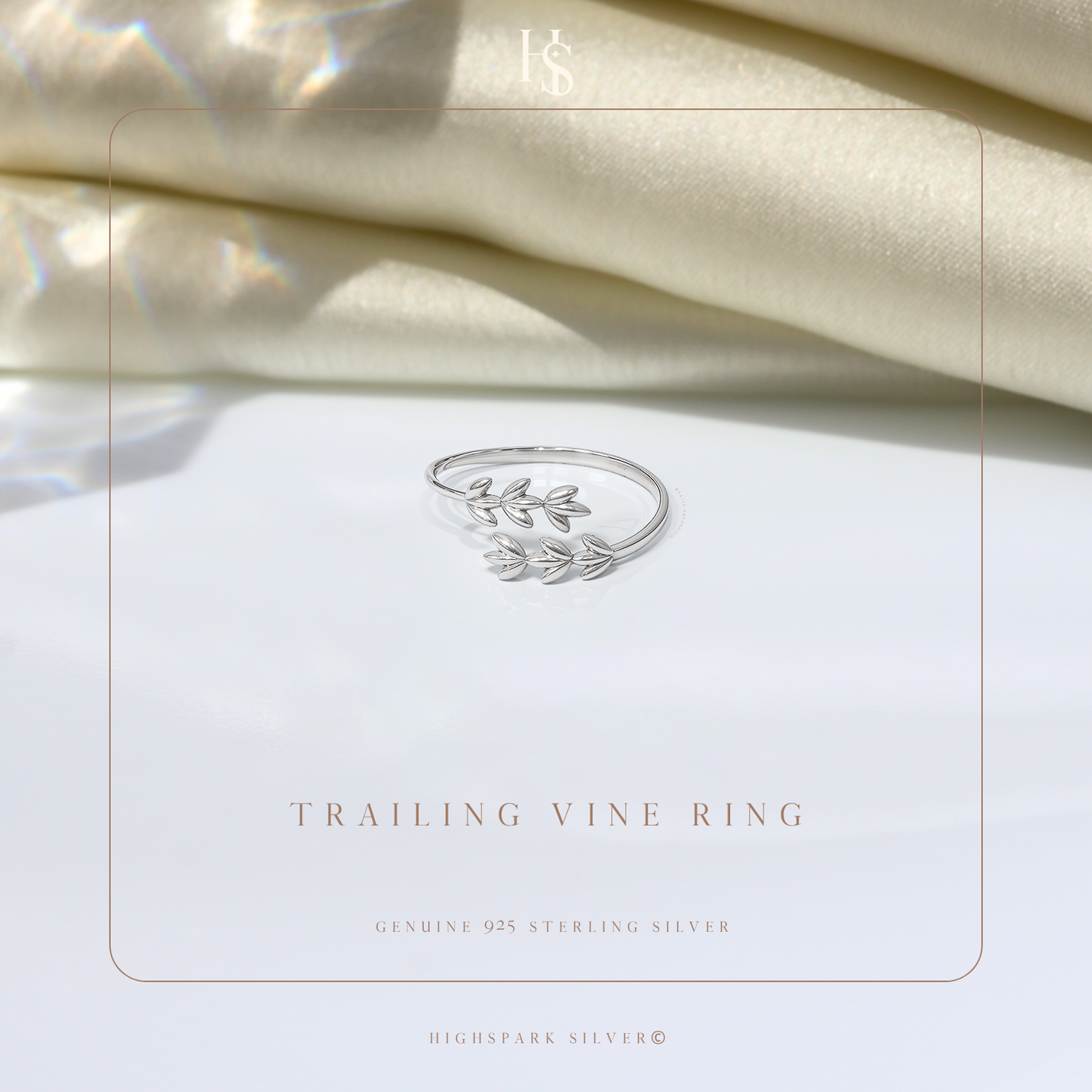 Trailing Vine Adjustable Ring in 925 Sterling Silver for Women