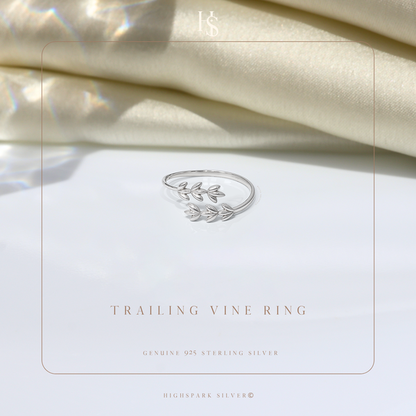 Trailing Vine Adjustable Ring in 925 Sterling Silver for Women